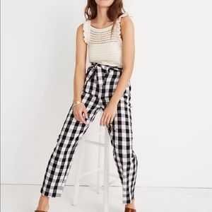 Madewell gingham paper bag pants